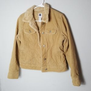 Corduroy sherpa lined tan jacket size M EUC